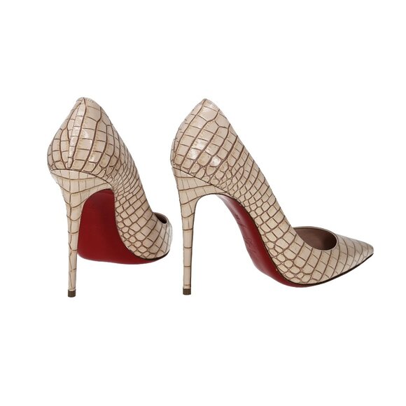 Christian Louboutin Kate 100 Croc-effect Leather Pumps - Picture 4 of 7